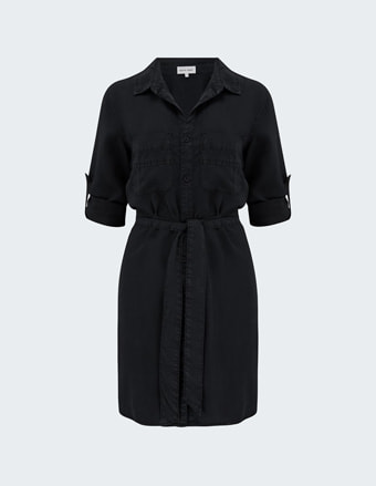 Shirt Tail Dress In Black