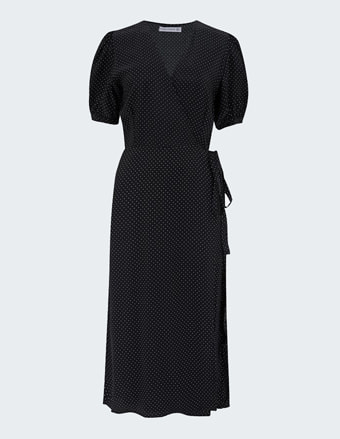 Sumaia Wrap Midi Dress In Sofie Dot Print