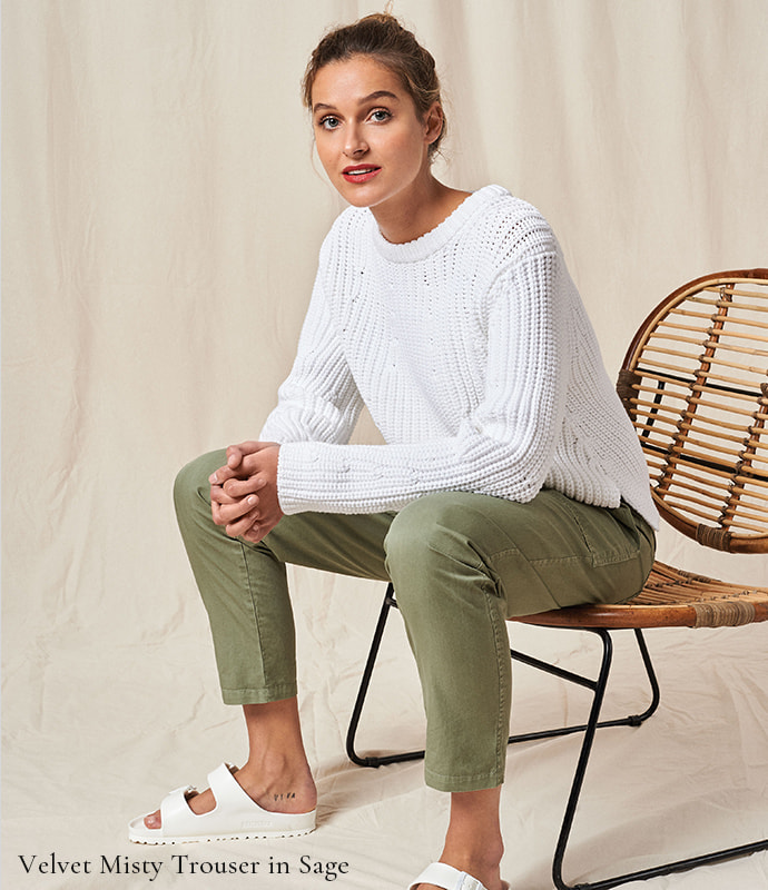 Velvet Misty Trouser in Sage