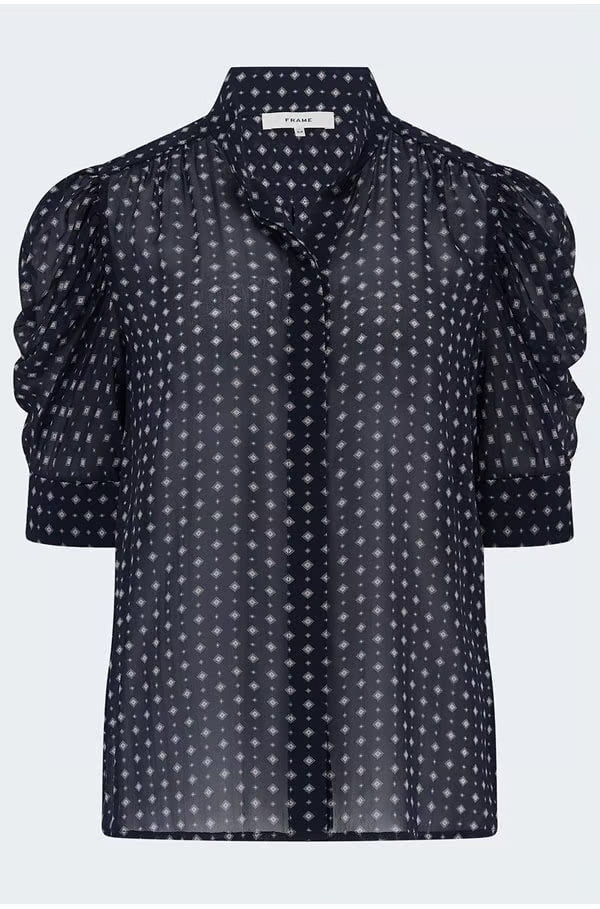 the tie gillian top in navy multi