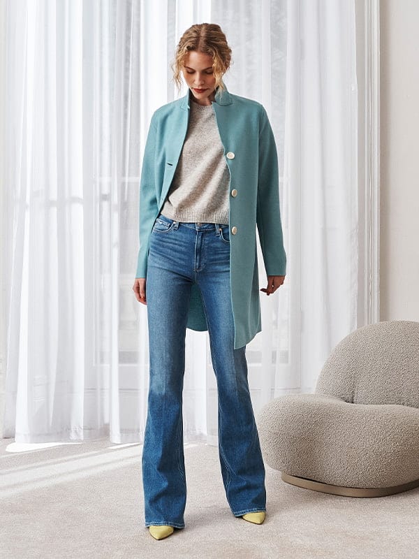 Frame pre-owned blue indigo contrast stitch stretch bootcut jeans