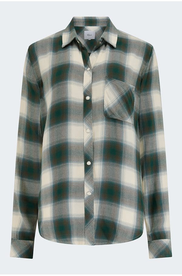 hunter shirt in ivory olive teal