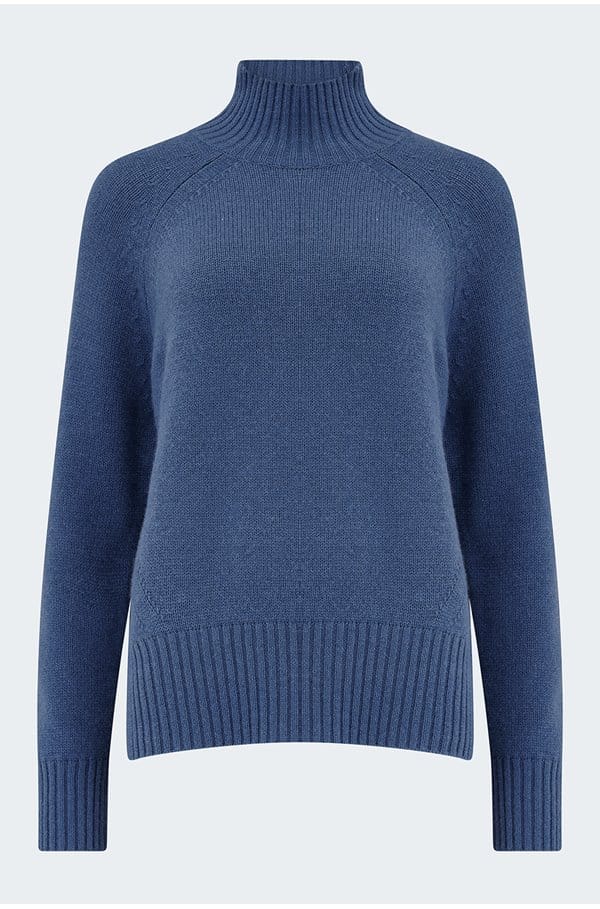 turtleneck in steel blue