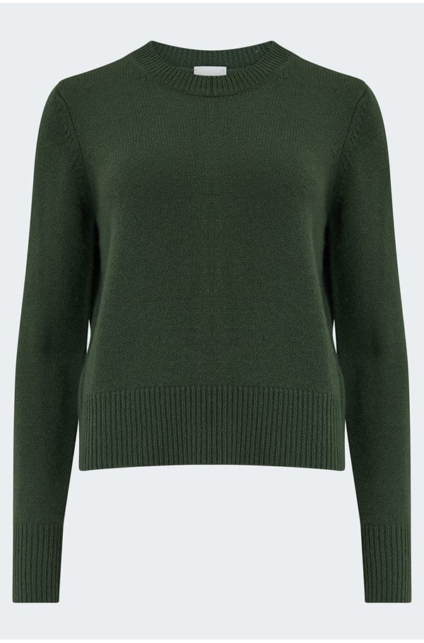 cashmere crew neck jumper in khaki