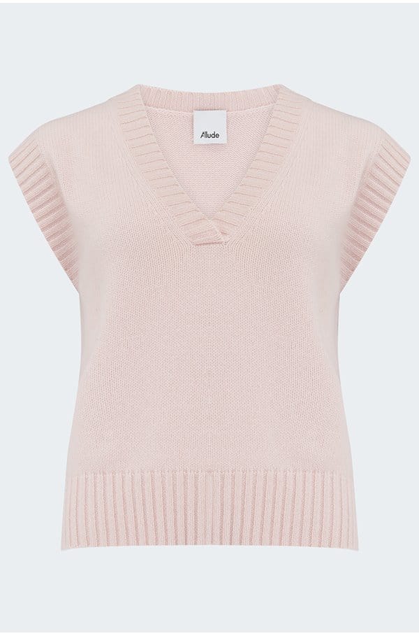 knitted tank in ballet pink