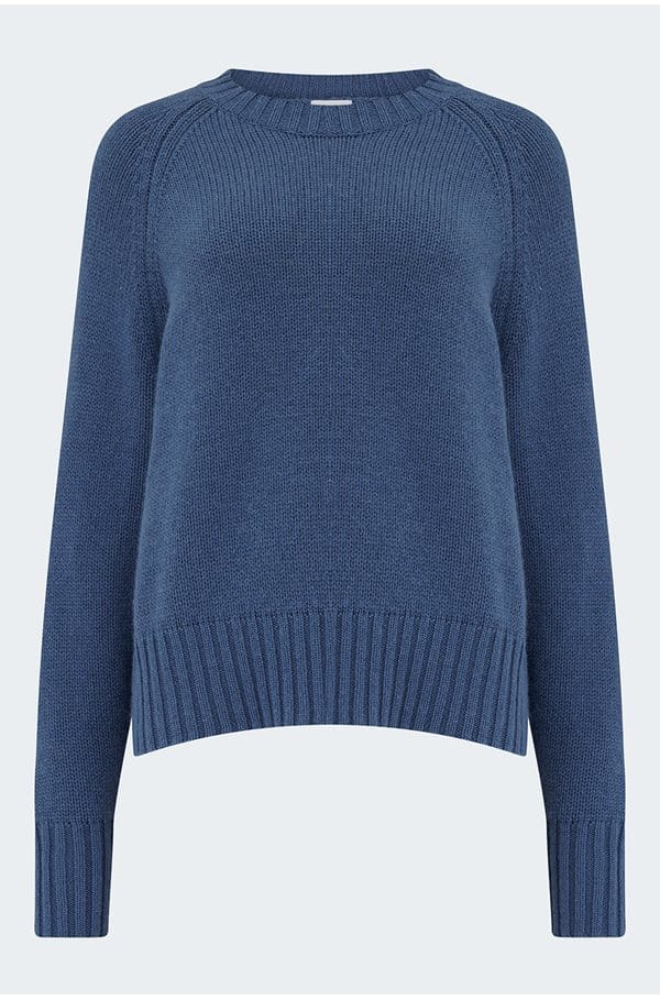 crew neck jumper in steel blue