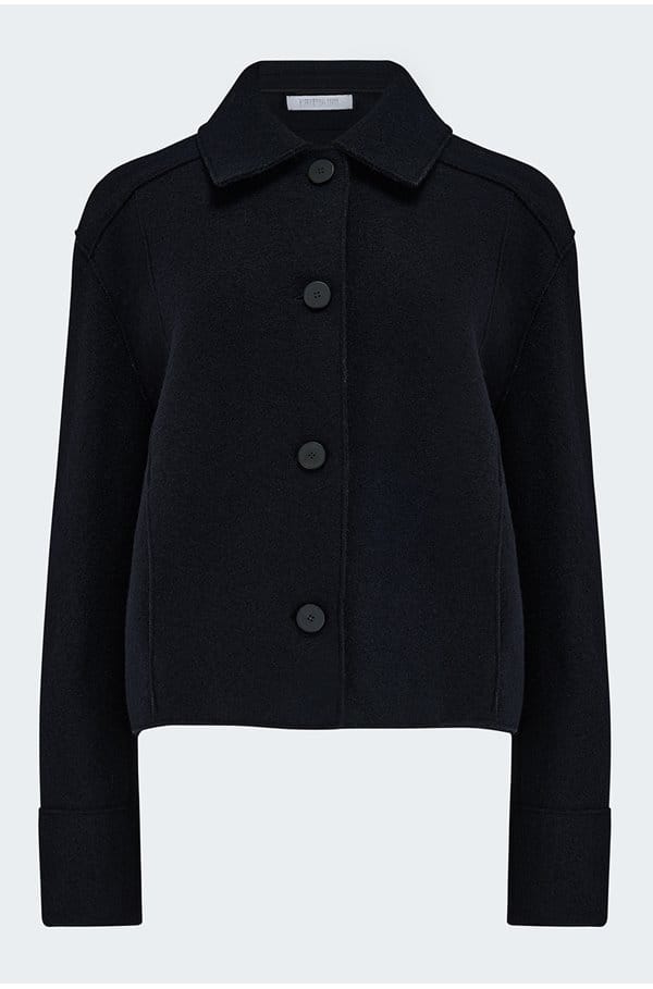 cropped coach jacket in navy