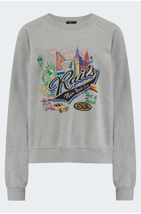 vintage raglan sweatshirt in new york grey