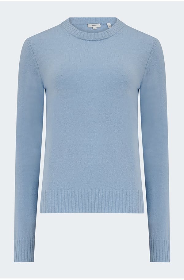 classic crew neck in porcelain blue