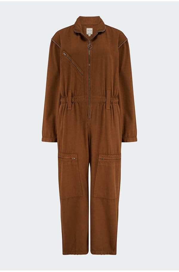 amelia jumpsuit in dark caramel