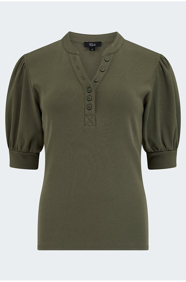 jewel top in washed olive