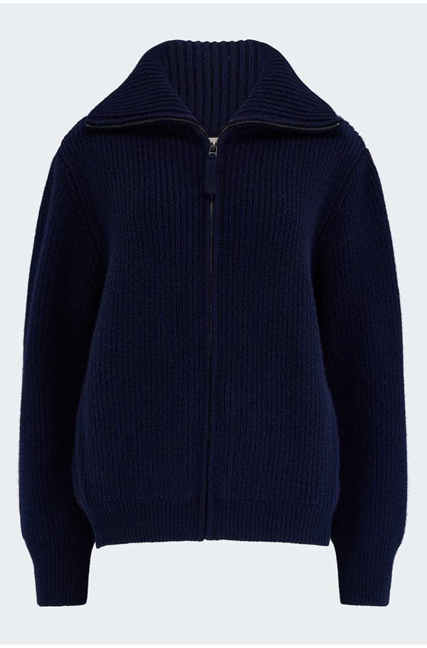 bowie zip cardigan in marine