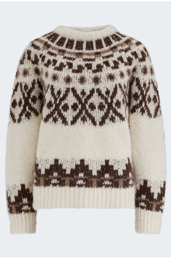 fairisle jumper in cream multi