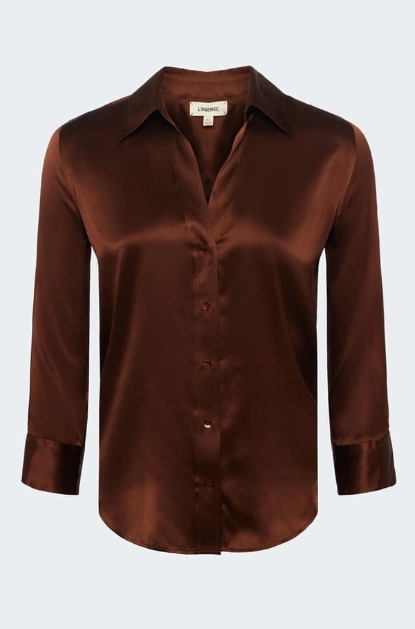 dani blouse in hot fudge