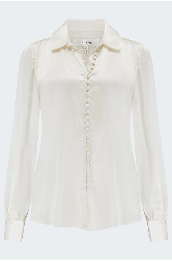 round collar shirt in cream