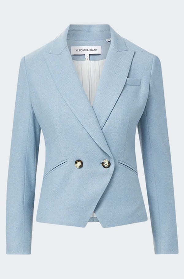 cropped rickie dickey jacket in heather smoke blue