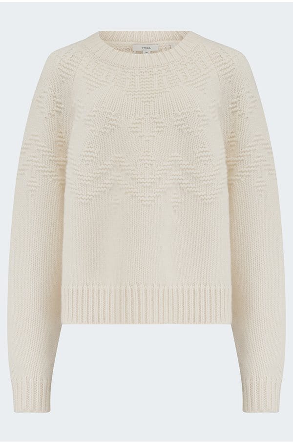 textured fairisle jumper in cream