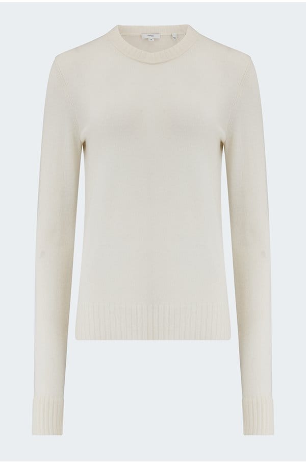 classic crew neck jumper in off white