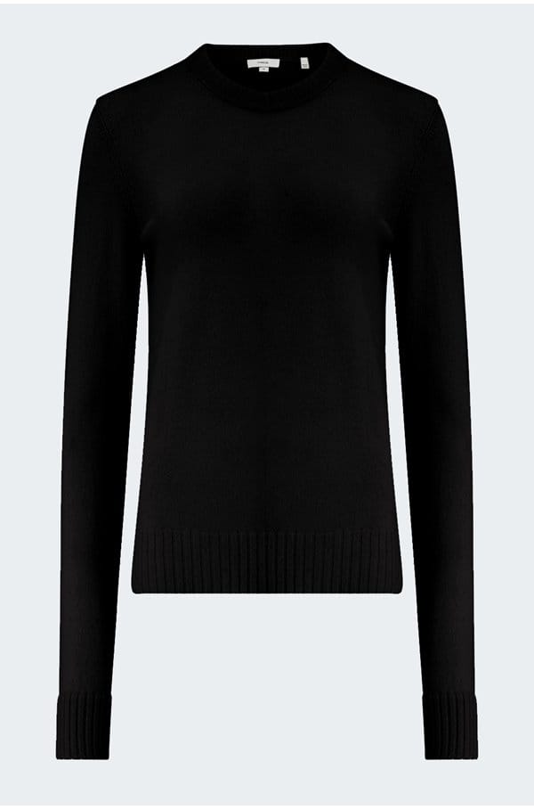 classic crew neck jumper in black