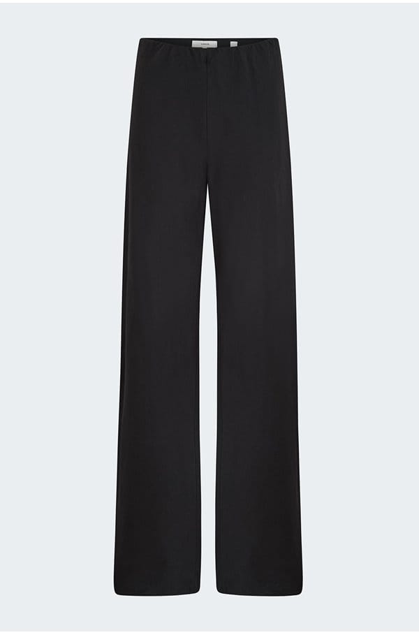 high waisted bias pant in black