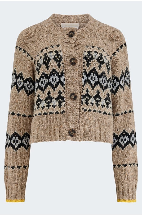 damas cardigan in taupe