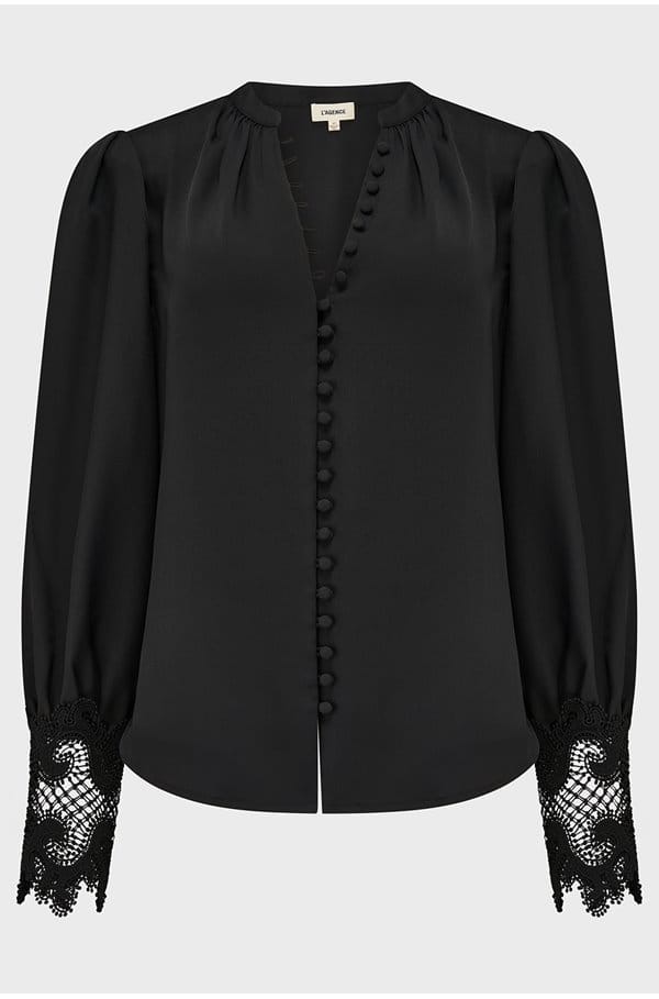 ava blouse in black