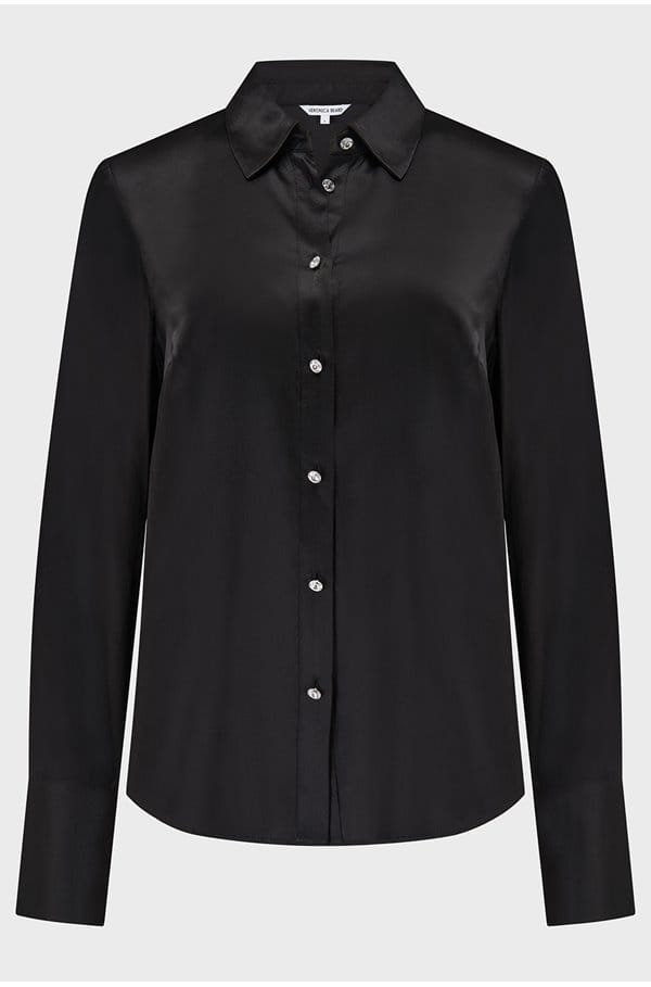 monique silk shirt in black