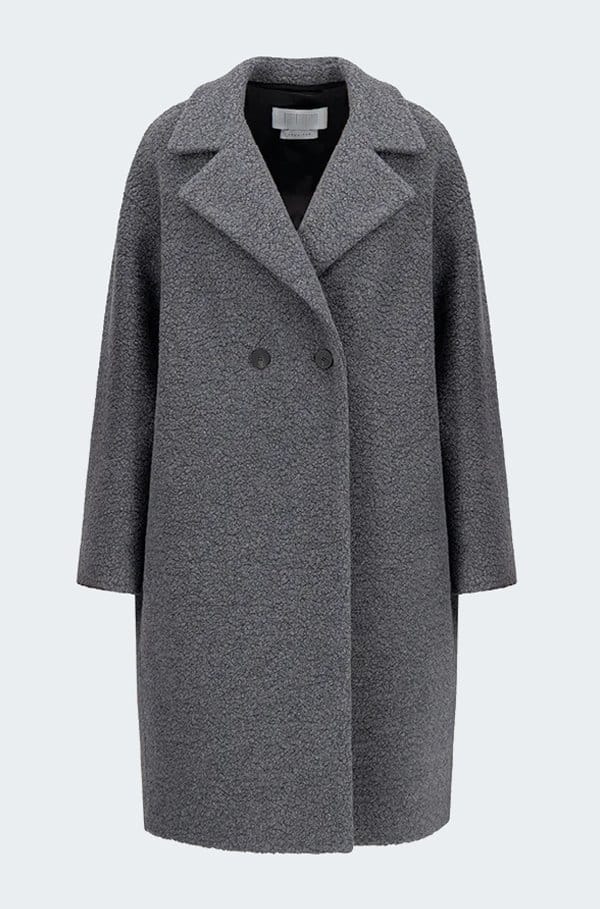 dropped shoulder coat in grey