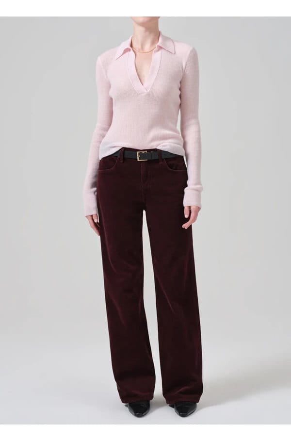 annina high rise wide leg in bordeaux cord