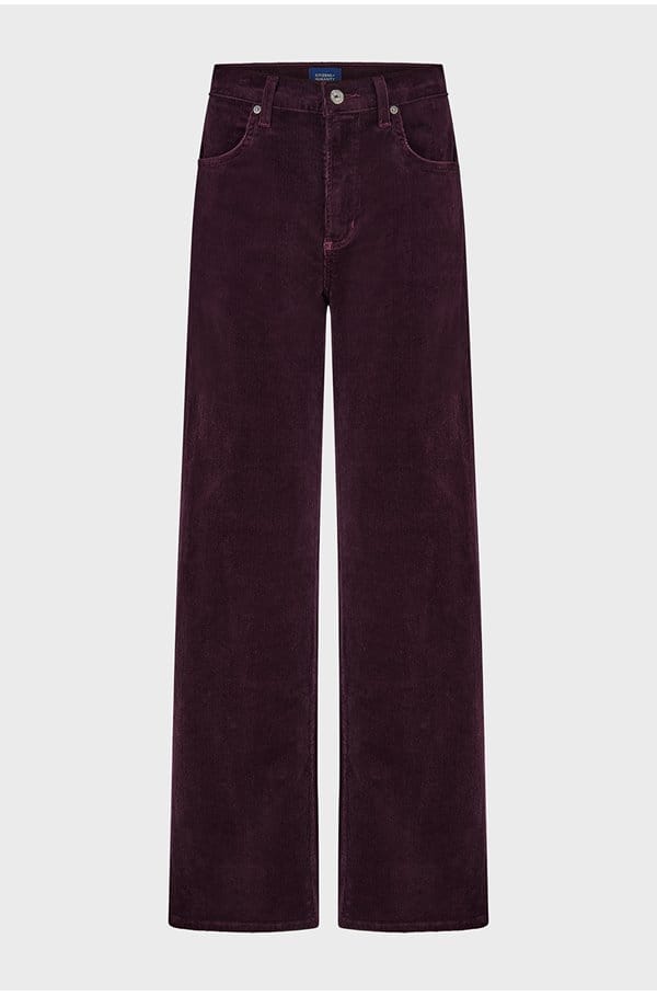 annina high rise wide leg in bordeaux cord