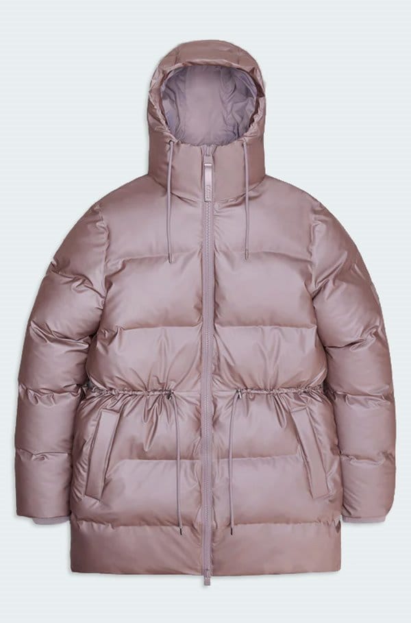 tie waist puffer in muse