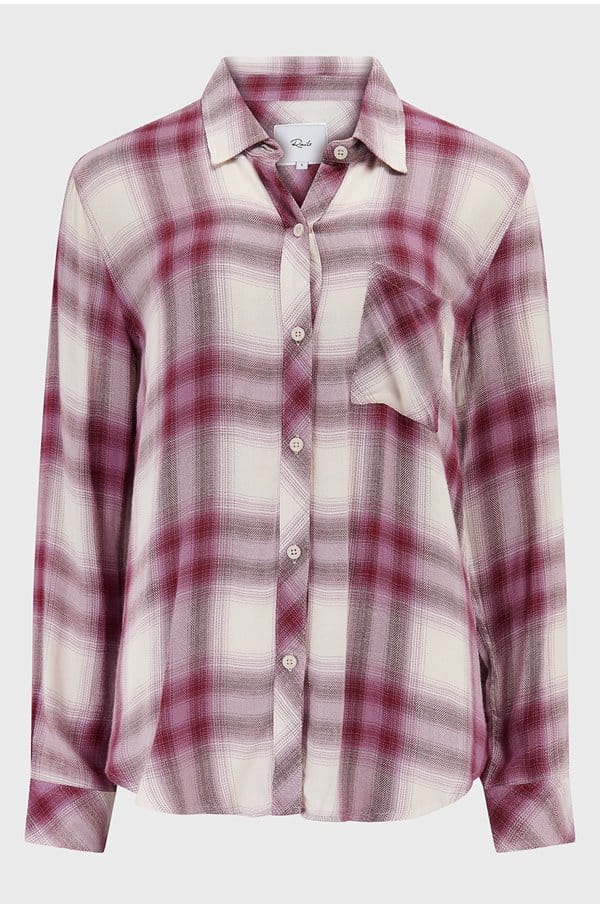 hunter shirt in faded plum ivory