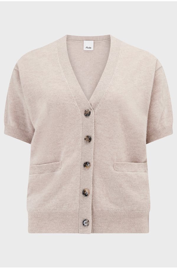 v neck cardigan in beige