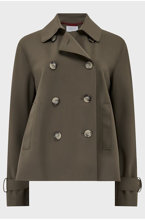 cropped trench in dark khaki