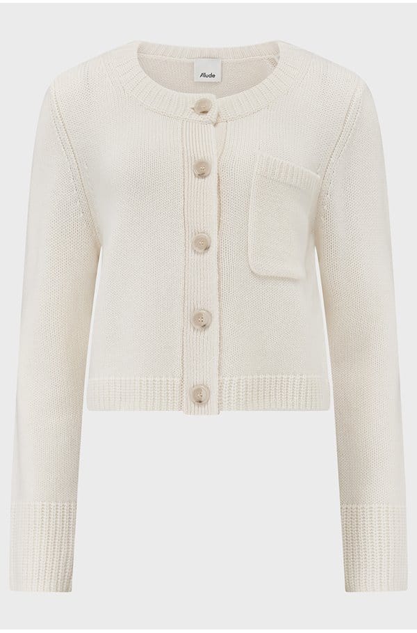 round neck cardigan in cream