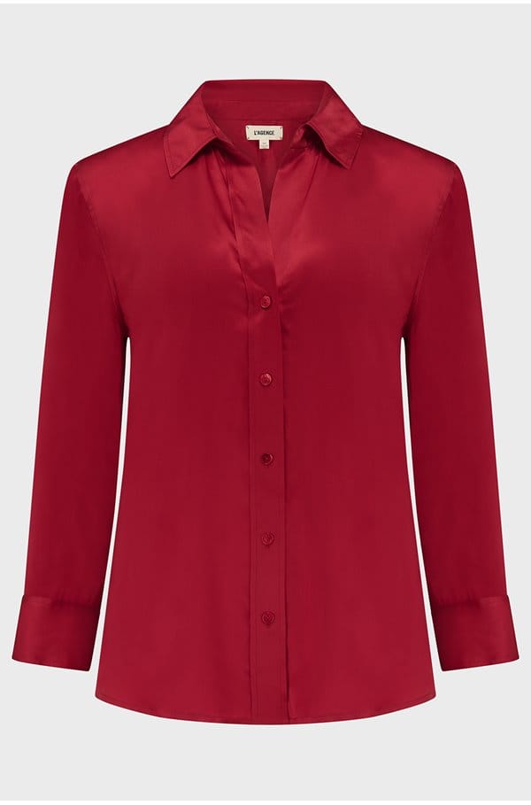 dani blouse in garnet red