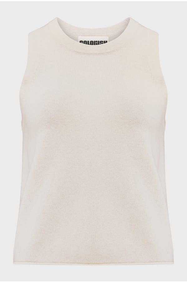 ralph racer tank in organic white