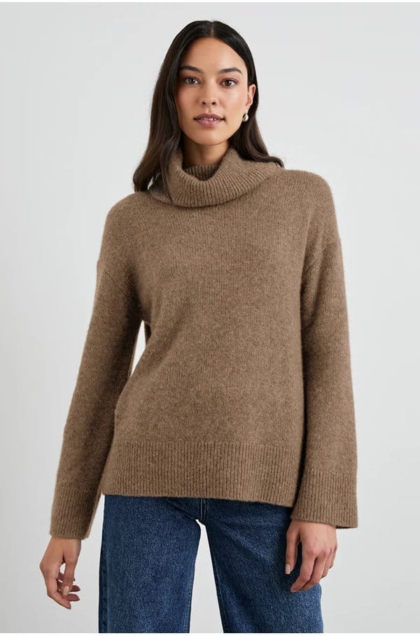 nadine roll neck sweater in oatmeal