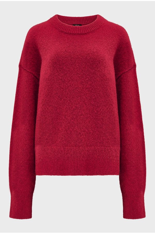 miranda crew neck sweater in merlot