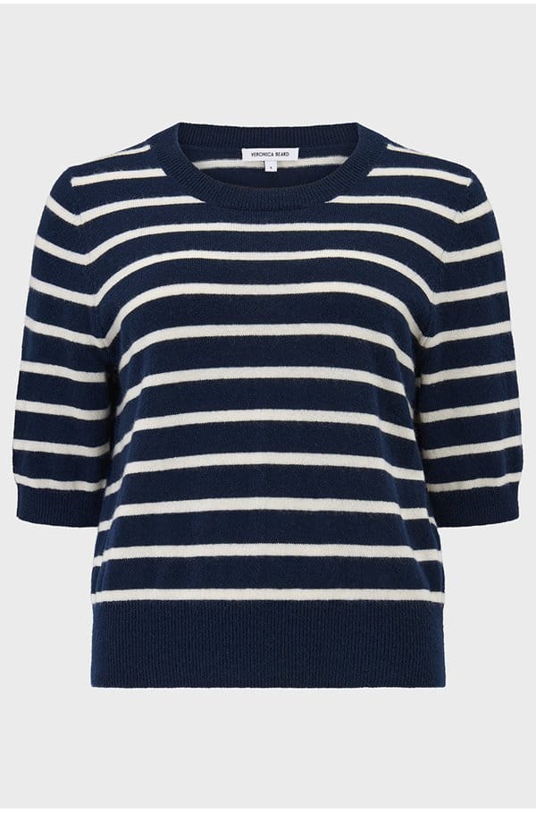 shana cashmere sweater in navy ivory