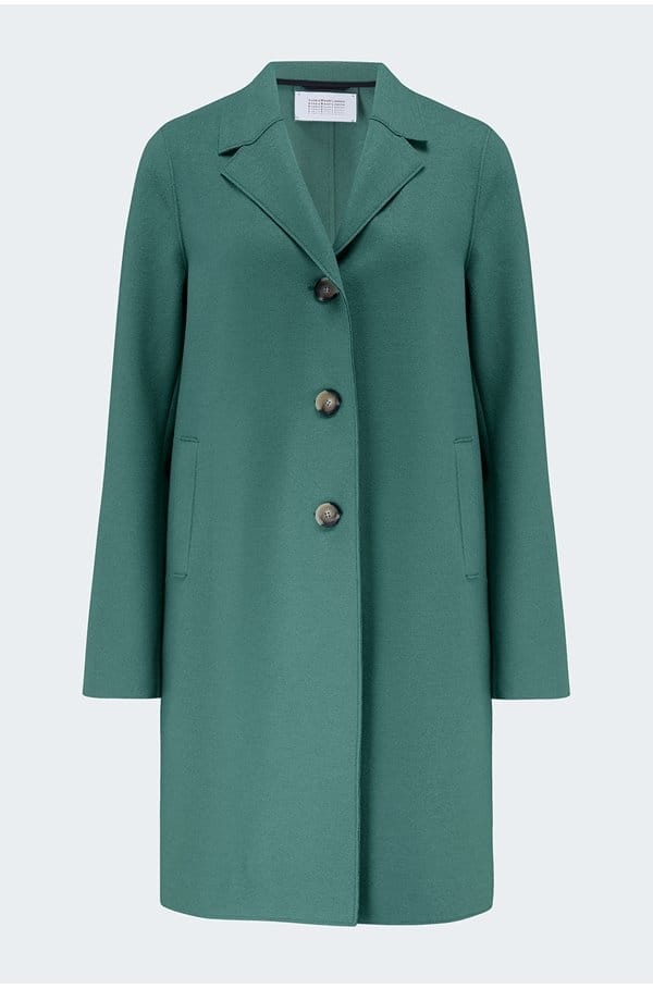 boxy coat in sea green