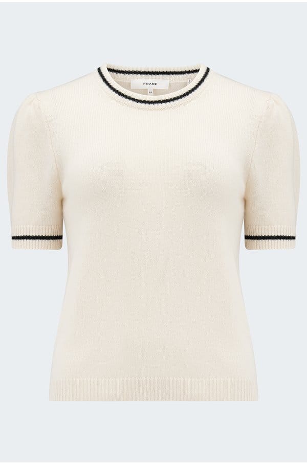 the cashmere gathered sweater in cream