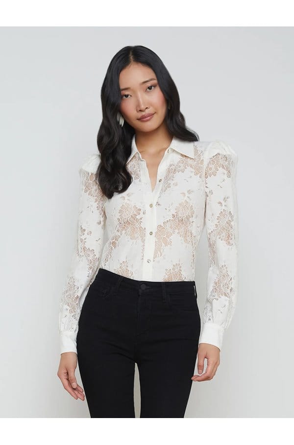 jenica lace blouse in ivory