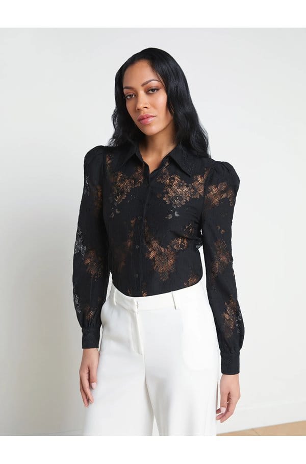 jenica lace blouse in black