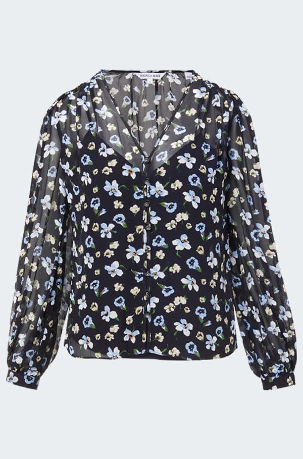 alec floral blouse in black multi