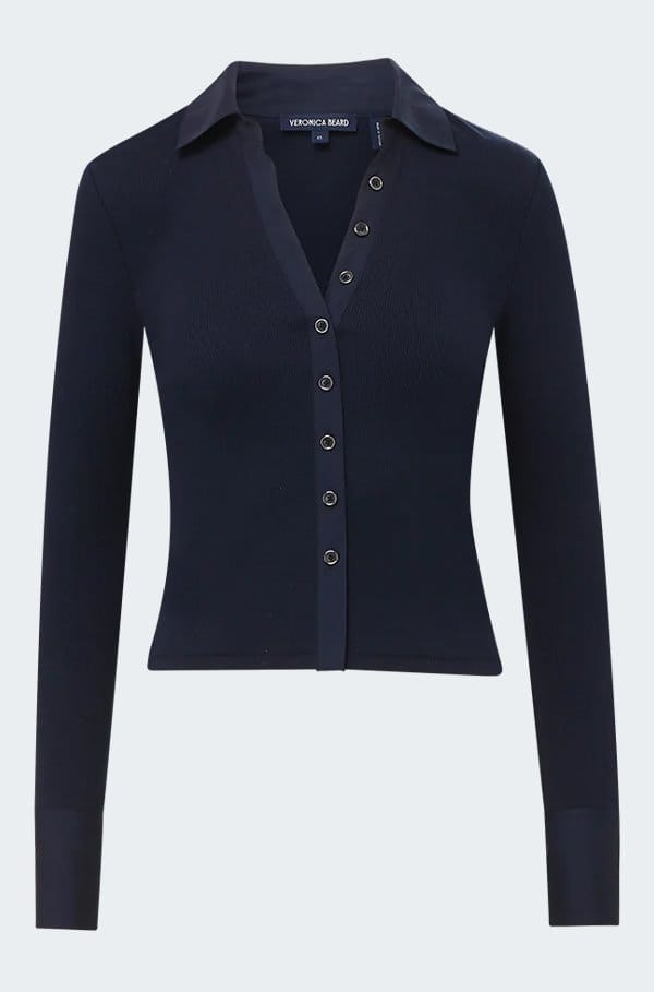 scottie long sleeve top in navy