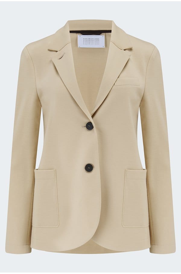 stand up collar blazer in sand