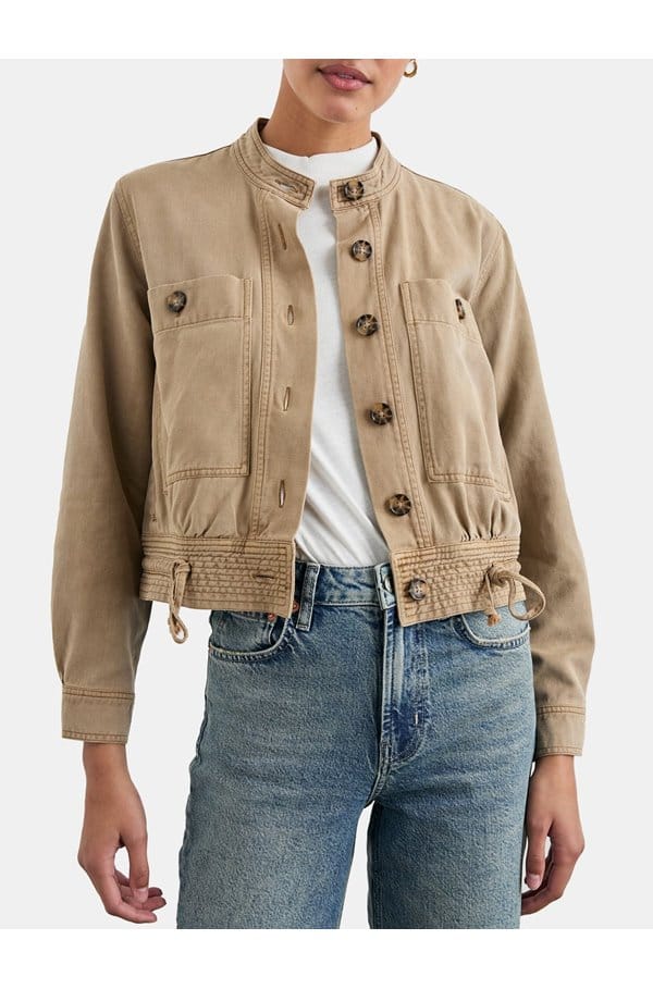 alma jacket in washed camel