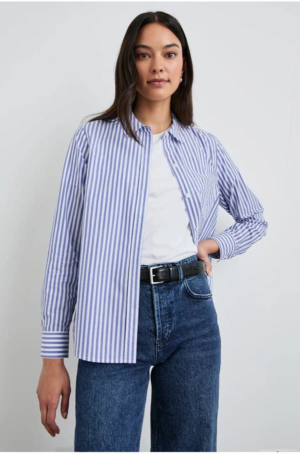 stina shirt in mariner white stripe