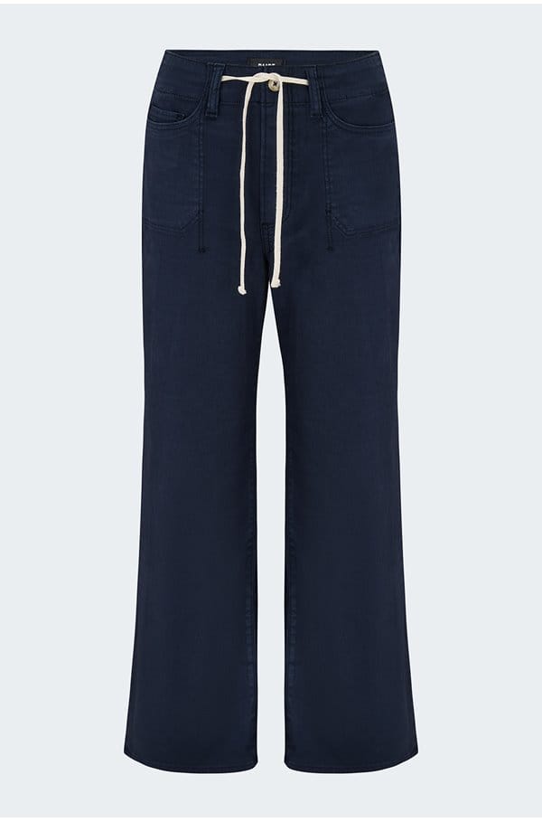 ari tie waist trouser in navy seascape